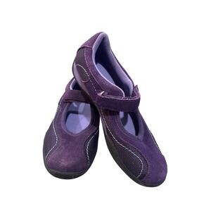 Land's End Mary Jane Comfort Flat Youth Size 3 School Shoe Easy On Purple‎